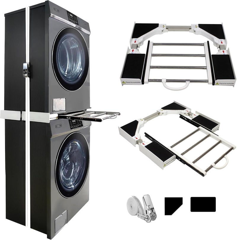 Maxworks Stacking Kit for Washer and Dryer, Universal Stacking Kit for Washing Machine and Dryer with Pull-Out Racks - Image 1